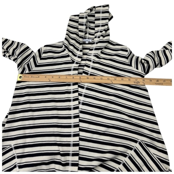 Splendid Stripe Hooded Drape Cardigan - Picture 13 of 13